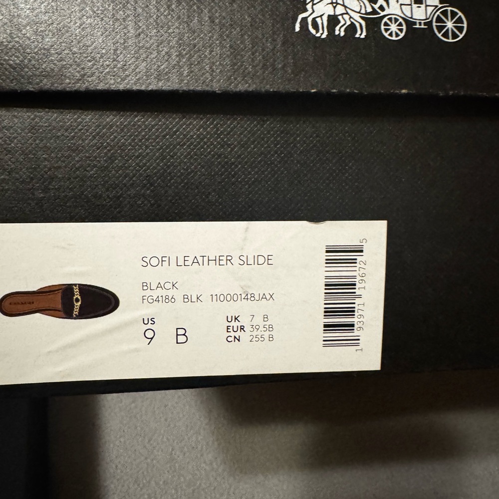 Coach Black Leather Mules